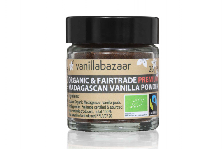 20g Premium Organic & Fairtrade Madagascan Vanilla Powder