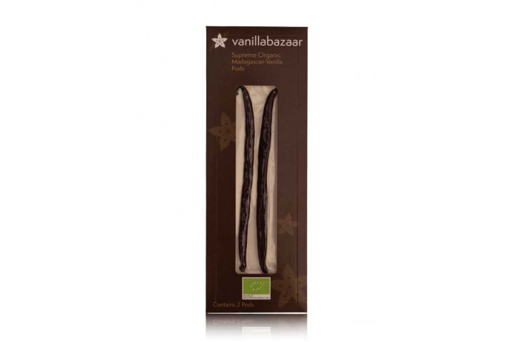 2 Supreme Organic Madagascan Vanilla Pods Flat Pack