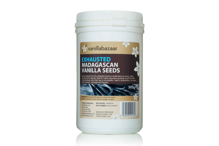 500g Madagascan Vanilla Exhausted Seeds Jar